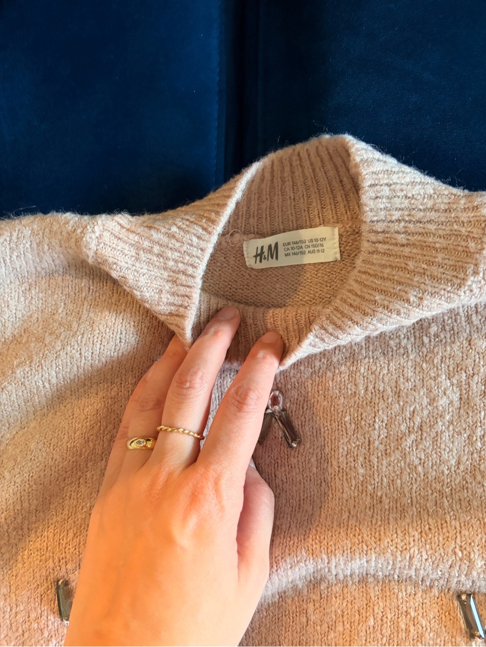 H&M Women's Blush Pink Zip Turtleneck Sweater